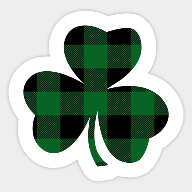 St. Patrick's Day Buffalo Green Plaid Lucky Shamrock Sticker by charlescheshire
